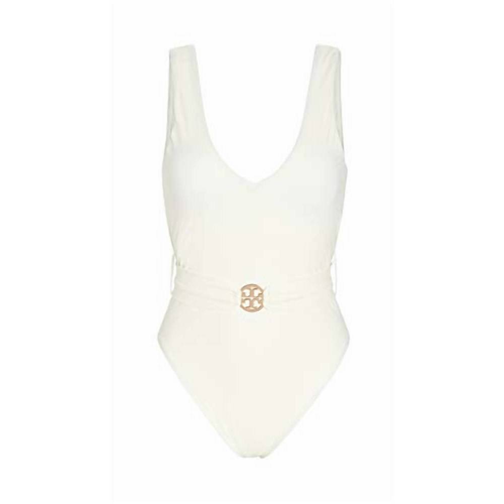 NEW TORY BURCH miller plunge one piece in off white - Picture 3 of 3